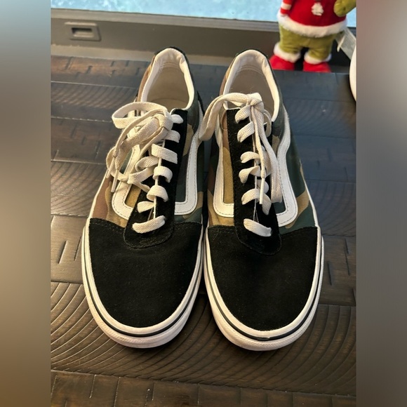 Vans Old Skool Black Green Camo Low Suede Canvas Classic Shoes size women’s 9 - Picture 2 of 5